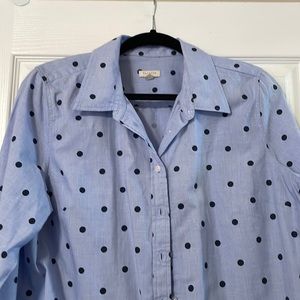 Talbots Polka Button Up size L
